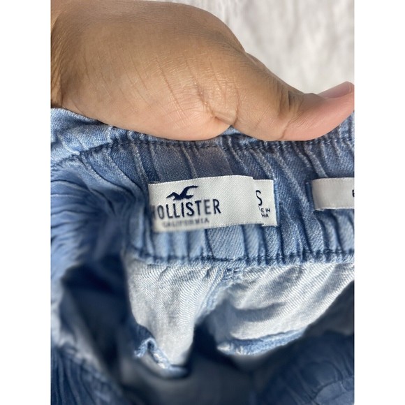 HOLLISTER High Rise Blue Chambray Denim Paperback Joggers Womens SZ S - Picture 9 of 13